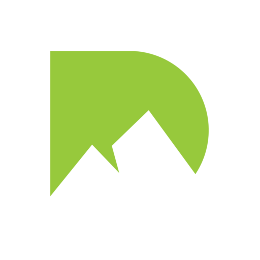 Nevada Diabetes Association icon mark in green featuring a capital D with mountain shapes cut out of the bottom of it.